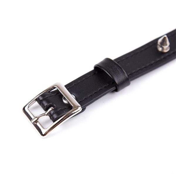Collar with Spikes Adjustable 43 cm Black - Image 4