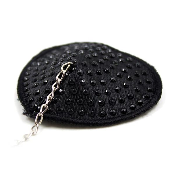 Nipple Covers with Metal Chain Black - Image 4