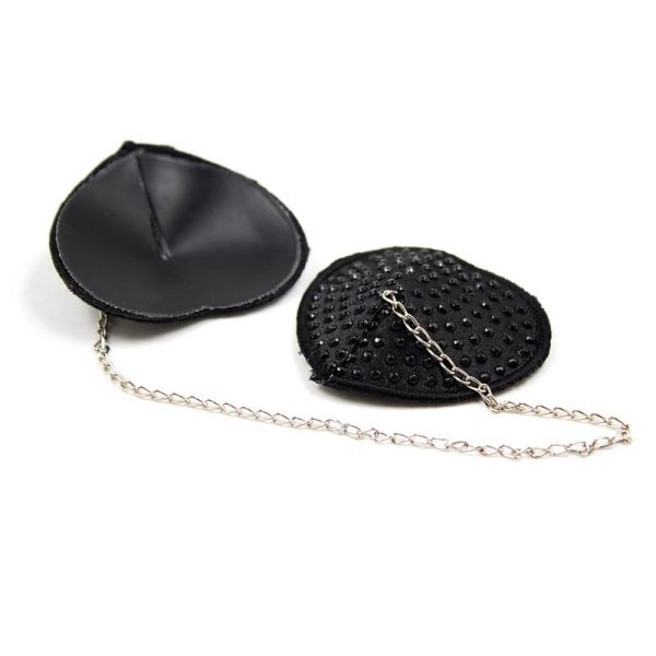 Nipple Covers with Metal Chain Black - Image 7