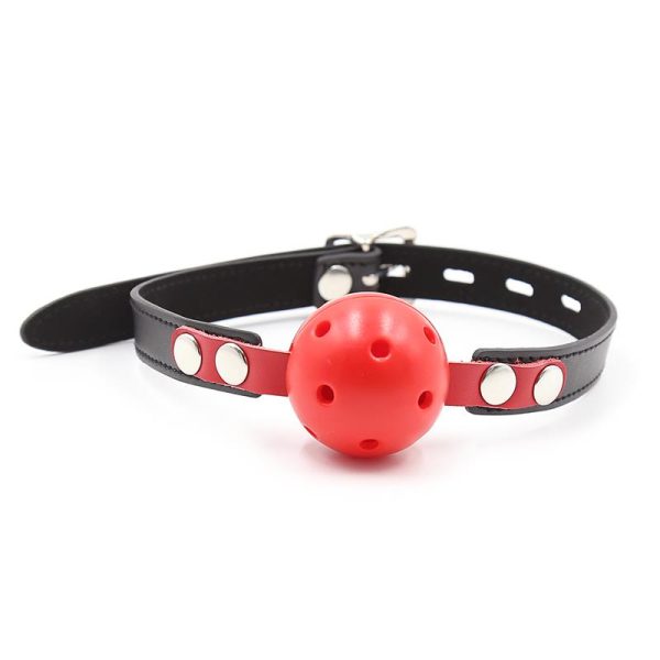 Ball Gag Breathable Black/Red - Image 2