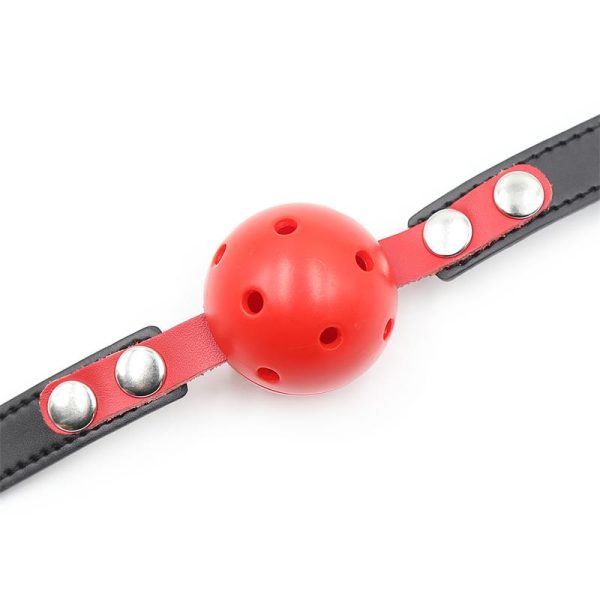 Ball Gag Breathable Black/Red - Image 4