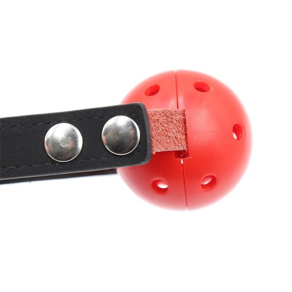 Ball Gag Breathable Black/Red - Image 5