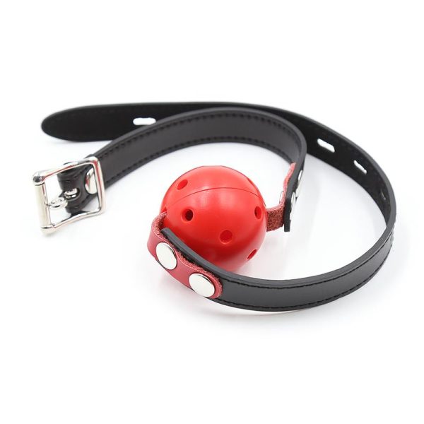 Ball Gag Breathable Black/Red - Image 6