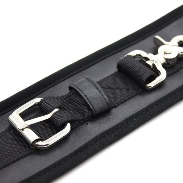 Leather Handcuffs with Big Hoops Black - Image 4