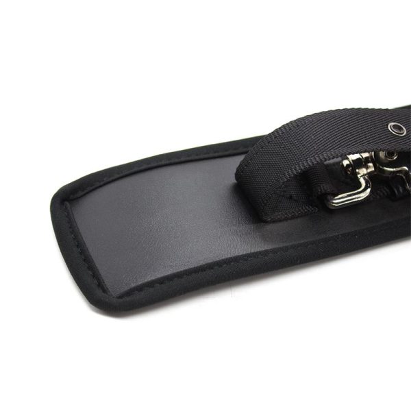 Leather Handcuffs with Big Hoops Black - Image 6
