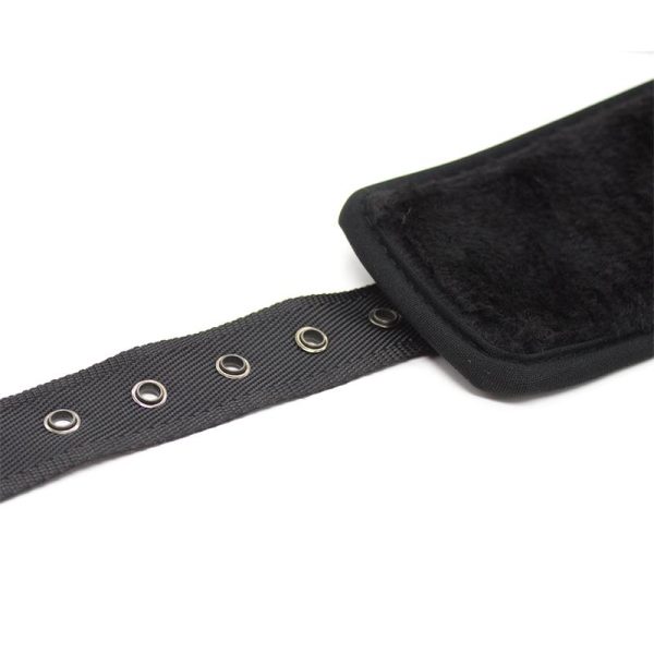 Leather Handcuffs with Big Hoops Black - Image 7