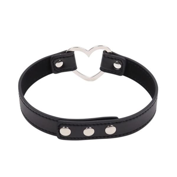 Collar with Heart Shaped Hoop Adjustable 41,5 cm Black - Image 3