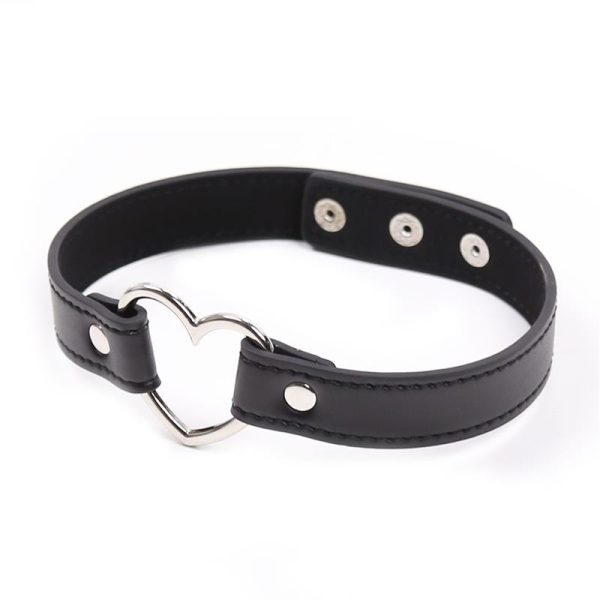 Collar with Heart Shaped Hoop Adjustable 41,5 cm Black - Image 4