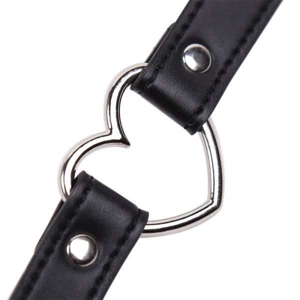 Collar with Heart Shaped Hoop Adjustable 41,5 cm Black - Image 5
