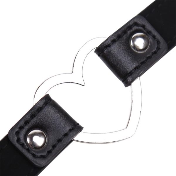 Collar with Heart Shaped Hoop Adjustable 41,5 cm Black - Image 6