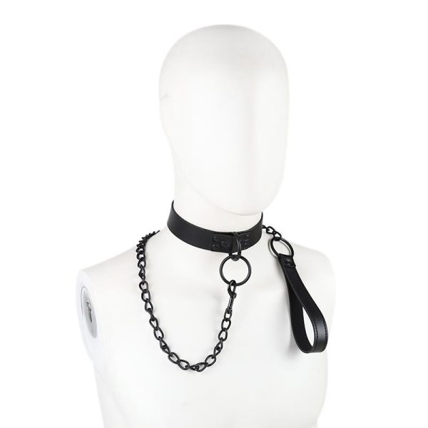 Collar with Leash Black - Image 2