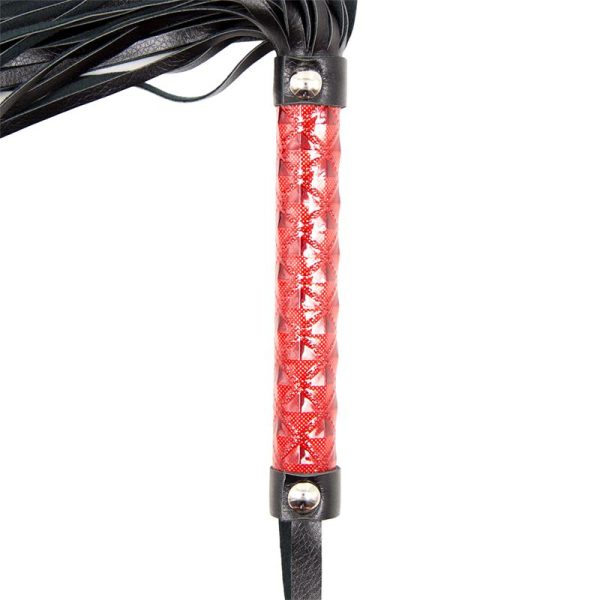 Flogger Diamond Pattern and Metal Hardware 39 cm Red - Image 3