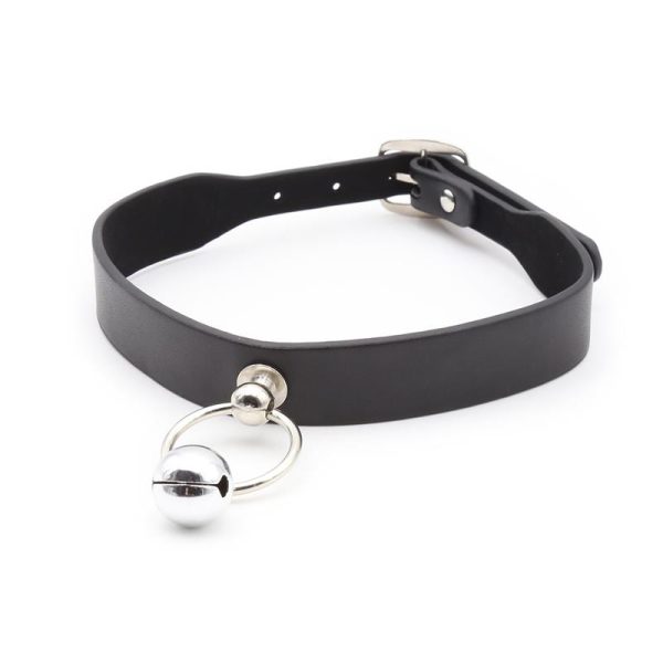 Collar with Hoop and Bell Black - Image 2