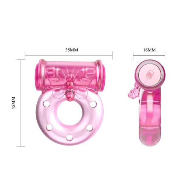 Baile Vibrating Cock Ring with Condom Pink - Image 5