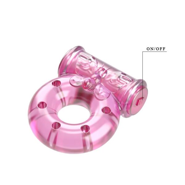 Baile Vibrating Cock Ring with Condom Pink - Image 6