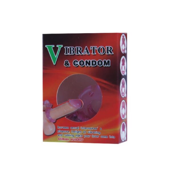 Baile Vibrating Cock Ring with Condom Pink - Image 7