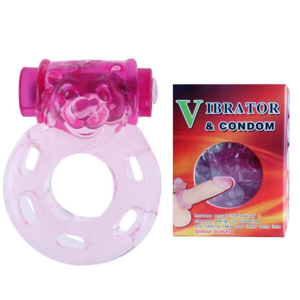 Vibrating Cock Ring Bear Pink - Image 3