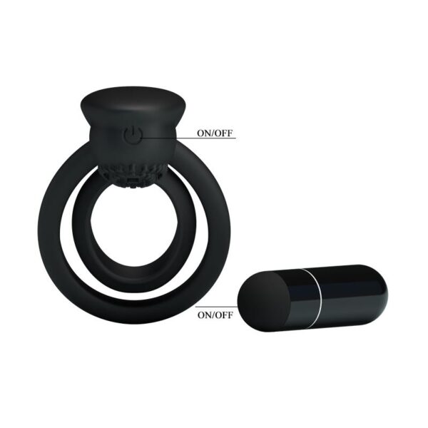 Pretty Love Vibrating Cock Ring Esther Black - Image 6