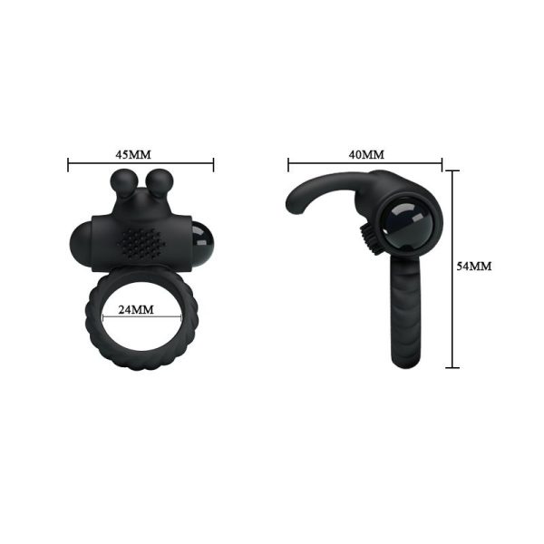 Vibrating Cock Ring Eudora Black - Image 6