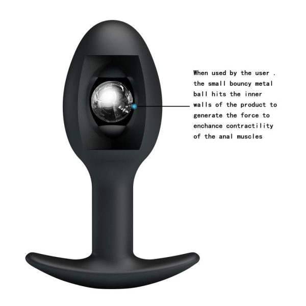 Anal Plug Black with Ball - Image 7