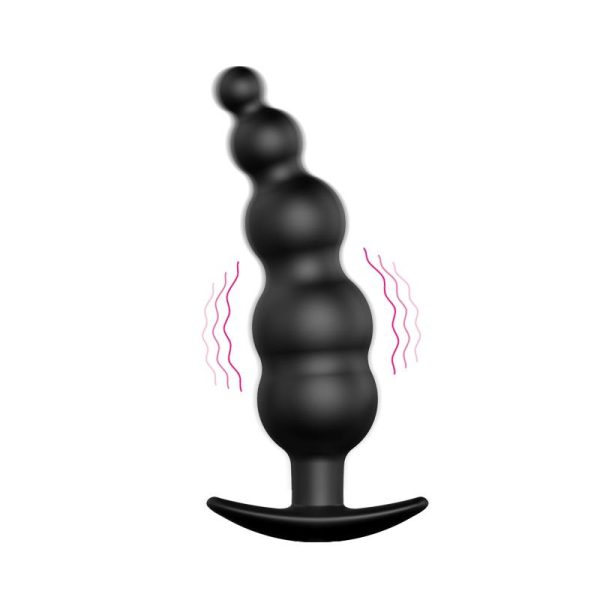 Anal Plug Bubbles Vibrator Black withRemote Control - Image 5