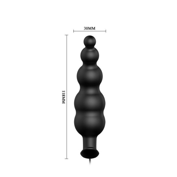 Anal Plug Bubbles Vibrator Black withRemote Control - Image 6