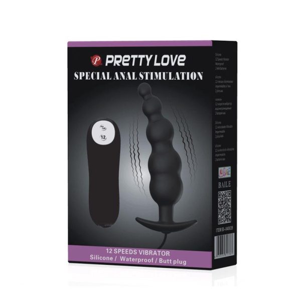 Anal Plug Bubbles Vibrator Black withRemote Control - Image 8
