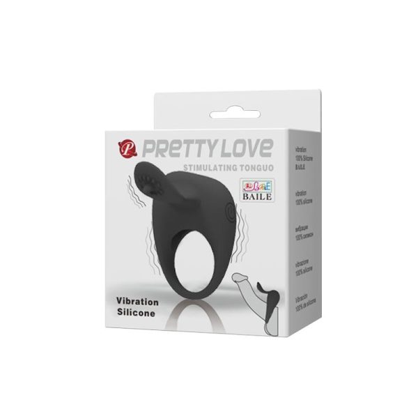 Pretty Love Anillo Vibrador Tonguo Negro - Image 8