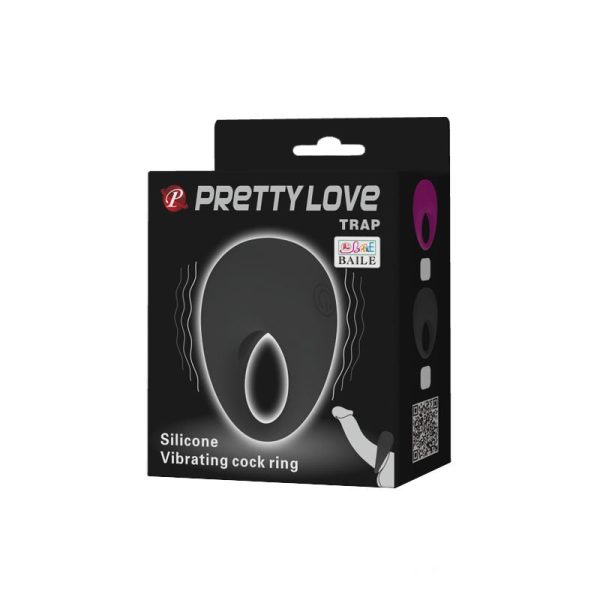 Pretty Love Vibrating Cock Ring Trap Black - Image 8