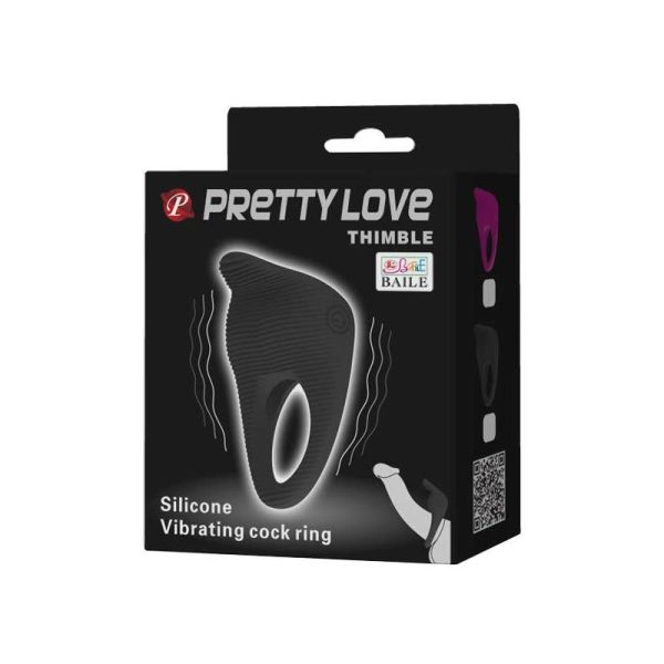 Vibrating Cock Ring Thimble Black - Image 8