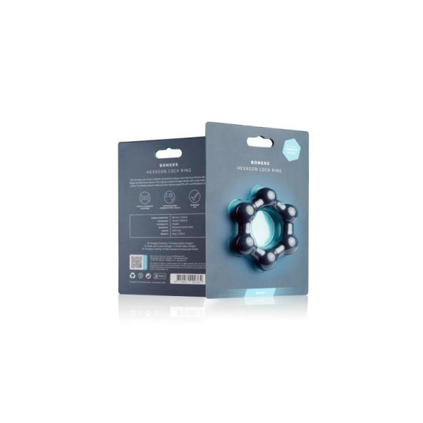 Hexagon Cockring With Steel Balls - Image 5