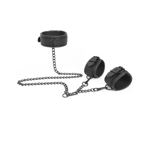 Collar and Hand Cuffs Set Vegan Leather - Image 4