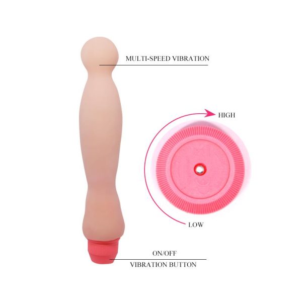 Vibrating Dildo Flesh 22 cm - Image 7