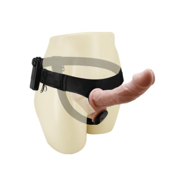 Strap-On with Double Dildo with Vibration Flesh - Image 4