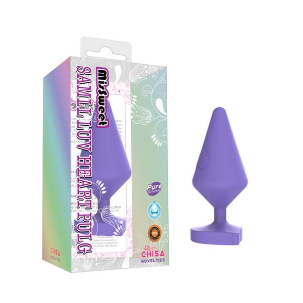 Large Luv Heart Plug Purple Silicone - Image 3