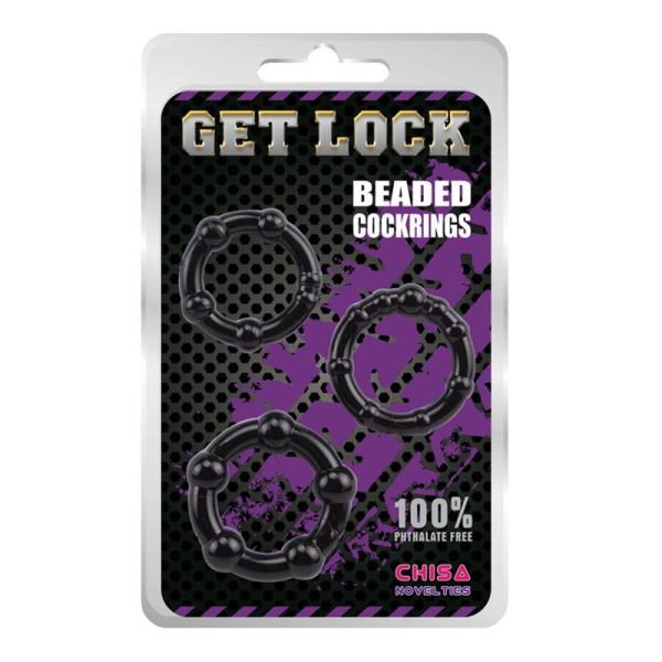 Beaded Cock Rings-Black - Image 2