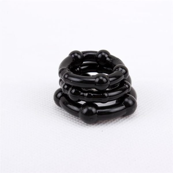 Beaded Cock Rings-Black - Image 3