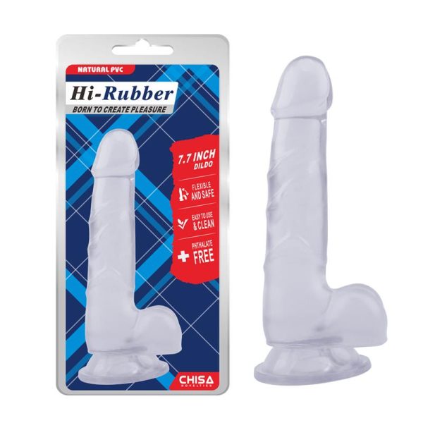 Dildo Hi-Rubber 7.7 Clear - Image 2