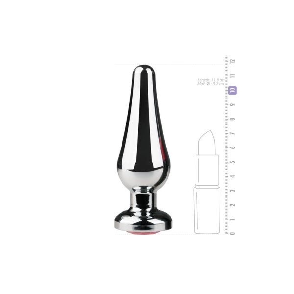 Metal Butt Plug No. 11 Silver Pink - Image 3