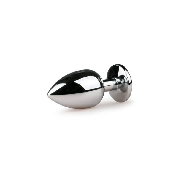 Metal Butt Plug No. 6 - Silver/Clear - Image 2