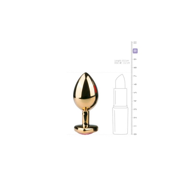 Metal Anal Plug No. 7 - Gold / Pink - Image 3