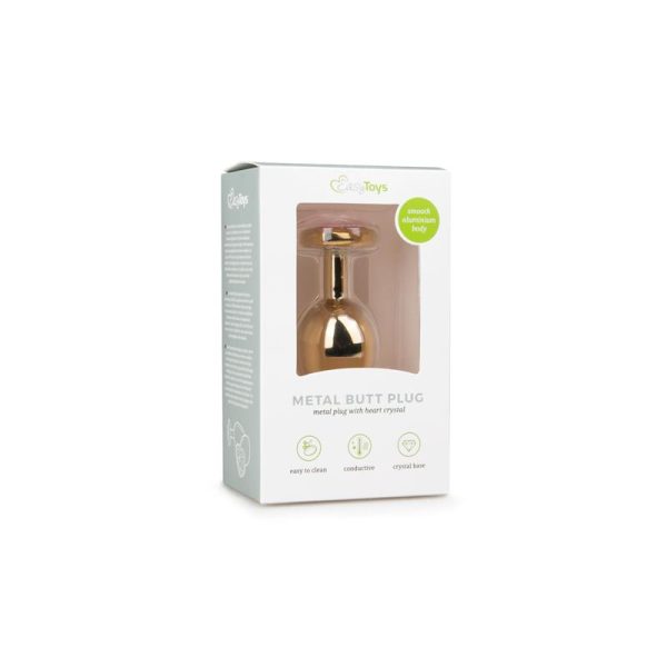 Metal Anal Plug No. 7 - Gold / Pink - Image 4