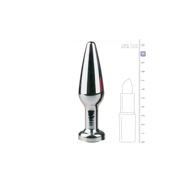 Metal Butt Plug No. 9 - Silver/Clear - Image 3