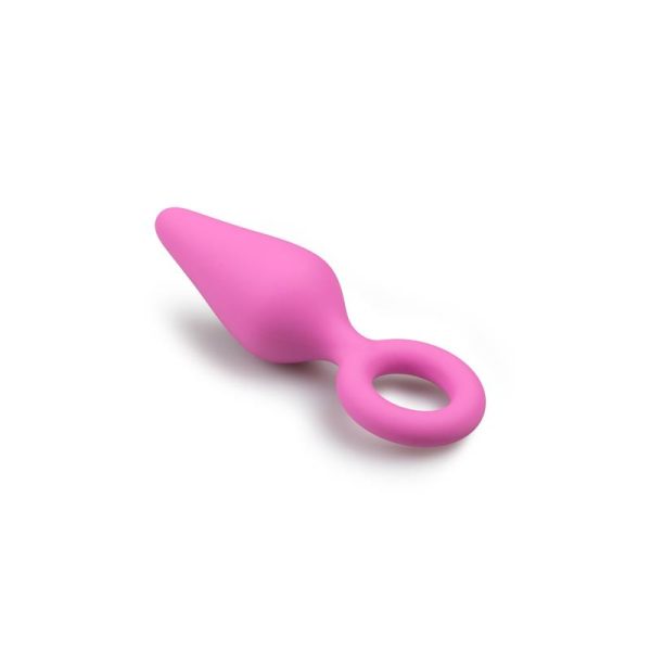 Pink Buttplugs With Pull Ring - Medium - Image 3