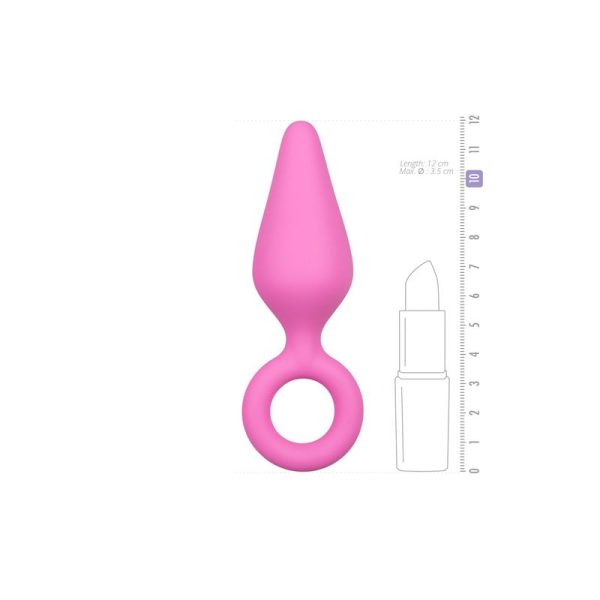 Pink Buttplugs With Pull Ring - Medium - Image 4