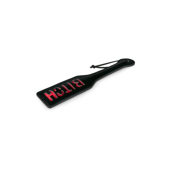 Black Leather Paddle - Bitch - Image 3