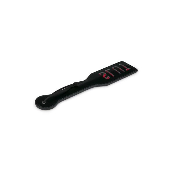 Black Leather Paddle - Slut - Image 2