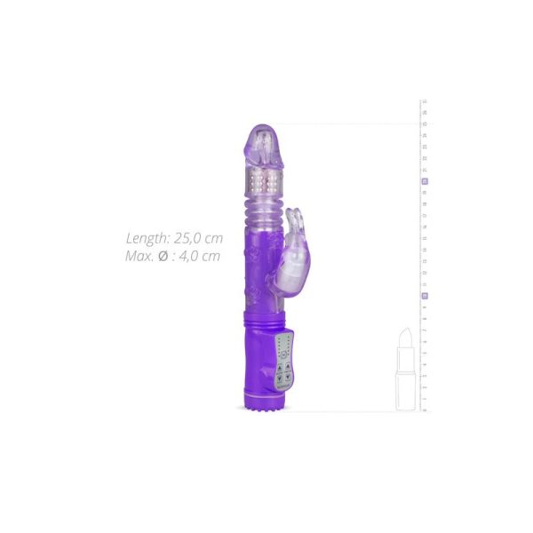 Rabbit Vibrator Thrusting and Rotating Balls  Purple - Image 6