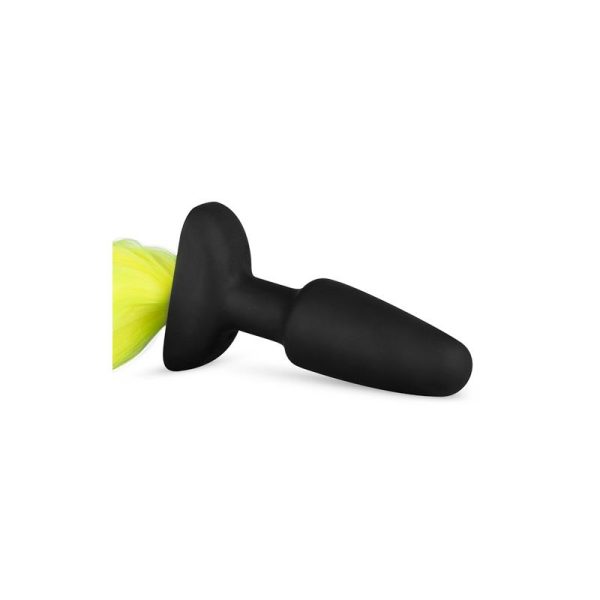 Silicone Butt Plug With Tail - Yellow - Image 2