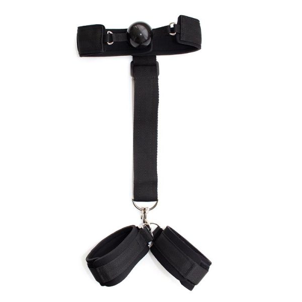 Gag Ball with Hand Cuff Black - Image 3